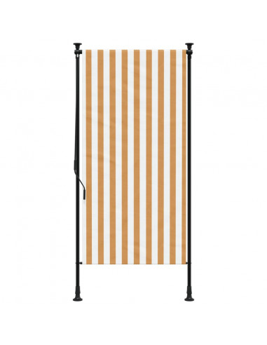 Tenda a Rullo Esterno Arancio Bianca 120x270 cm Tessuto Acciaio