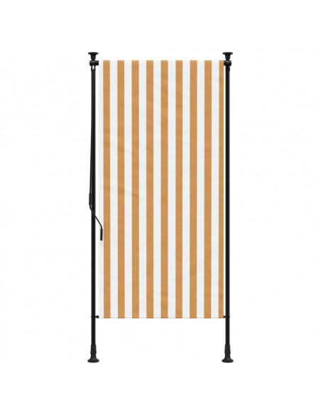 Tenda a Rullo Esterno Arancio Bianca 120x270 cm Tessuto Acciaio