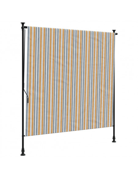 Tenda a Rullo Esterno Gialla e Bianca 150x270cm Tessuto Acciaio