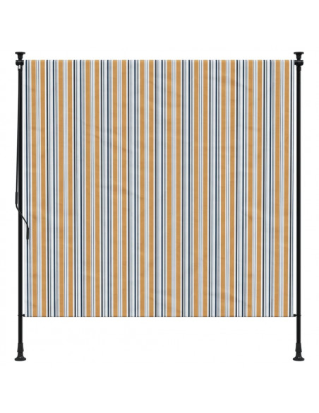 Tenda a Rullo Esterno Gialla e Bianca 150x270cm Tessuto Acciaio
