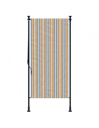 Tenda a Rullo Esterno Gialla e Bianca 100x270cm Tessuto Acciaio