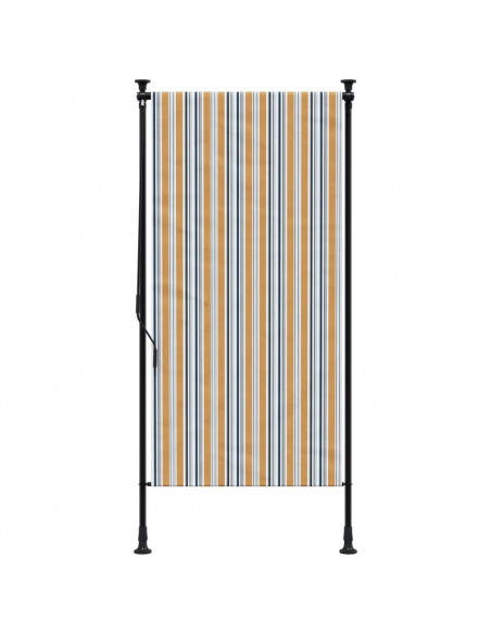 Tenda a Rullo Esterno Gialla e Bianca 100x270cm Tessuto Acciaio