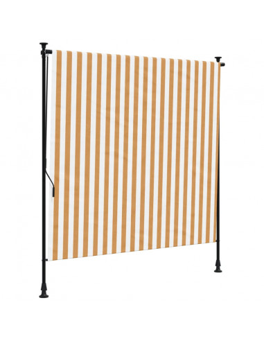 Tenda a Rullo Esterno Arancio Bianca 150x270 cm Tessuto Acciaio