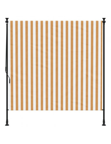 Tenda a Rullo Esterno Arancio Bianca 150x270 cm Tessuto Acciaio