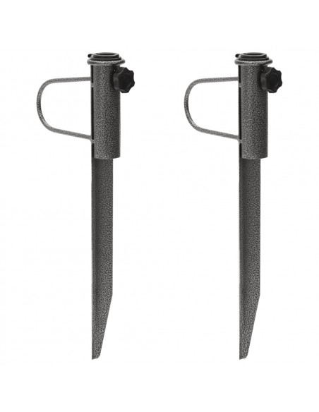 Supporti Ombrellone con Picchetti 2pz 19x42 cm Acciaio Zincato
