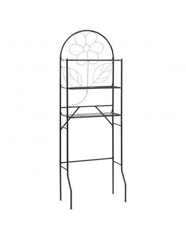 Scaffale da Bagno Nero 60x33x174 cm