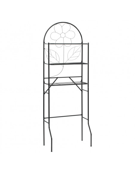 Scaffale da Bagno Nero 60x33x174 cm