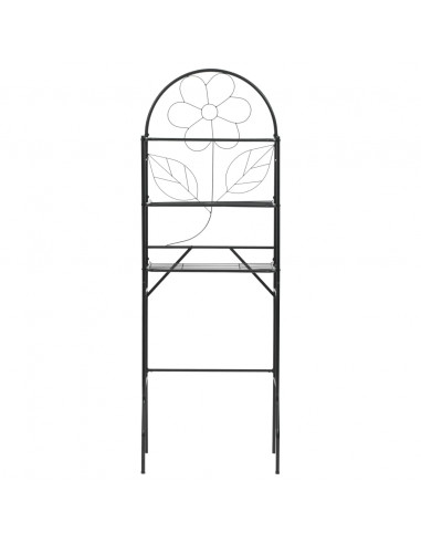 Scaffale da Bagno Nero 60x33x174 cm