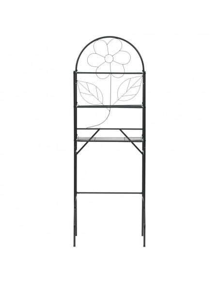 Scaffale da Bagno Nero 60x33x174 cm