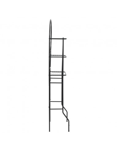 Scaffale da Bagno Nero 60x33x174 cm