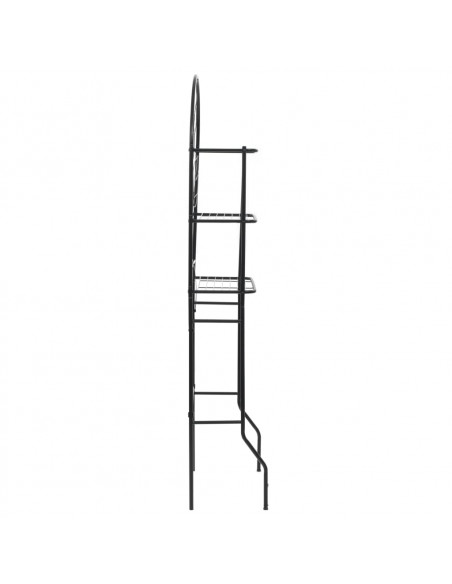 Scaffale da Bagno Nero 60x33x174 cm