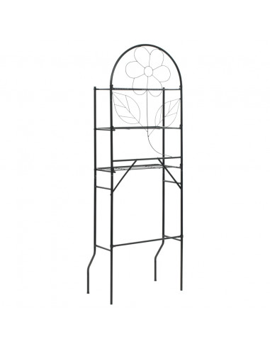 Scaffale da Bagno Nero 60x33x174 cm