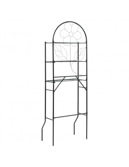 Scaffale da Bagno Nero 60x33x174 cm