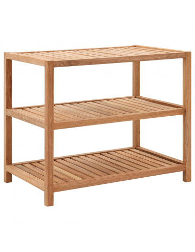 Scaffale da Bagno in Legno Massello di Noce 65x40x65 cm