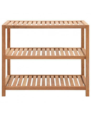 Scaffale da Bagno in Legno Massello di Noce 65x40x65 cm