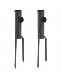 Supporti Ombrellone con Picchetti 2pz 9x35cm Acciaio Zincato 2