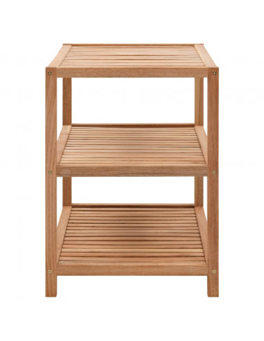 Scaffale da Bagno in Legno Massello di Noce 65x40x65 cm