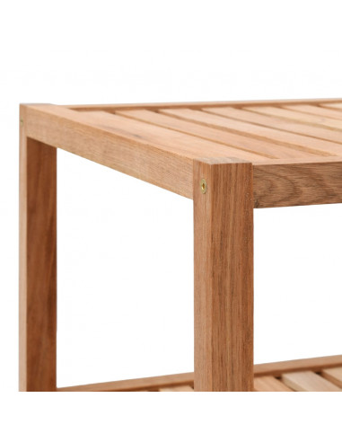 Scaffale da Bagno in Legno Massello di Noce 65x40x65 cm