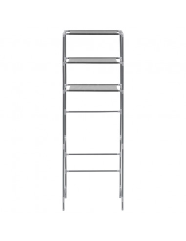 Scaffale per Bagno con 3 Ripiani Argento 53x28x169 cm
