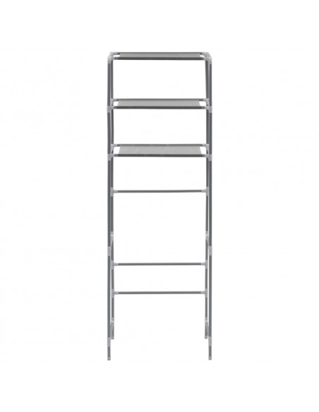 Scaffale per Bagno con 3 Ripiani Argento 53x28x169 cm