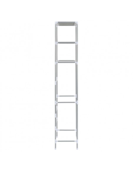 Scaffale per Bagno con 3 Ripiani Argento 53x28x169 cm