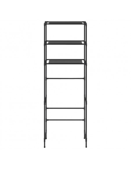 Scaffale per Bagno con 3 Ripiani Nero 53x28x169 cm