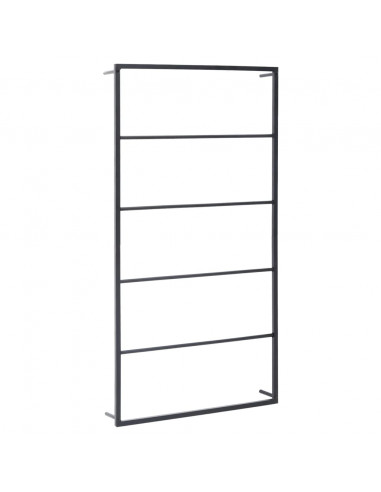 Portasciugamani Nero 60x10x116 cm in Acciaio