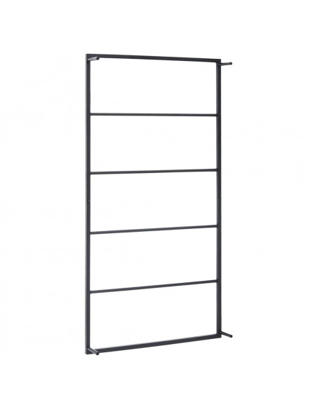 Portasciugamani Nero 60x10x116 cm in Acciaio