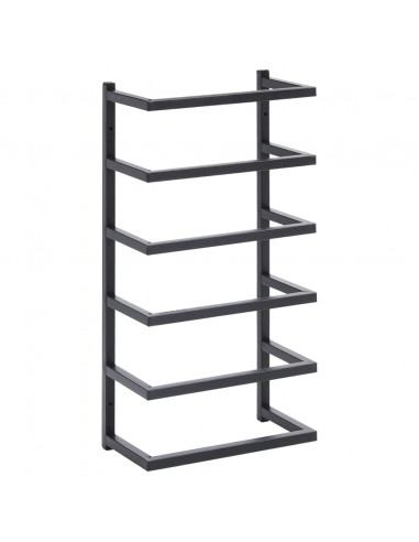 Portasciugamani Nero 24x12x48 cm in Acciaio