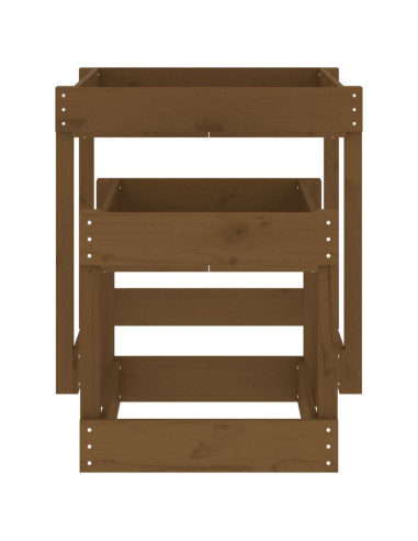 Tavoli Sabbiere 2 pz Miele in Legno Massello di Pino