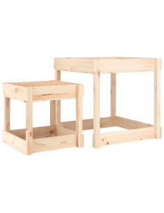 Tavoli Sabbiere 2 pz in Legno Massello di Pino 2