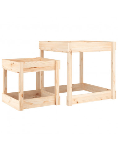 Tavoli Sabbiere 2 pz in Legno Massello di Pino