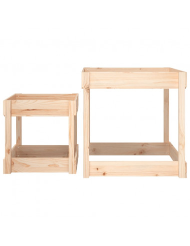 Tavoli Sabbiere 2 pz in Legno Massello di Pino