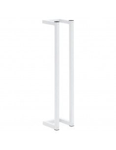 Portasciugamani Bianco 12,5x12,5x60 cm in Acciaio 2