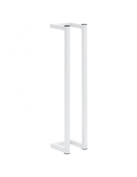 Portasciugamani Bianco 12,5x12,5x60 cm in Acciaio