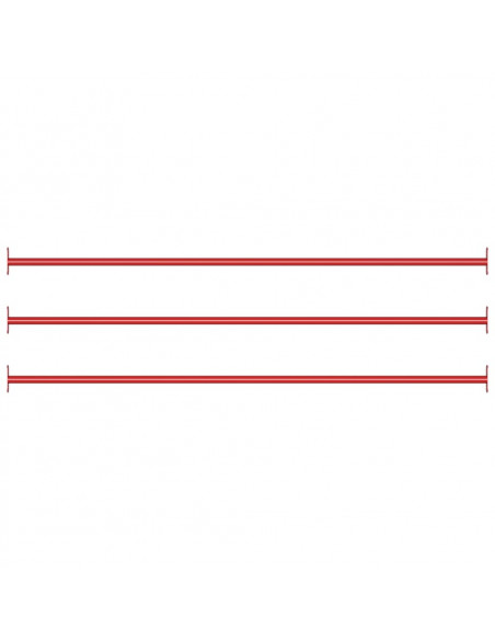 Sbarre da Gioco 3 pz 125 cm in Acciaio Rosso