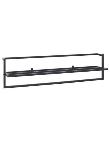 Portasciugamani Nero 95x25x22 cm in Ferro