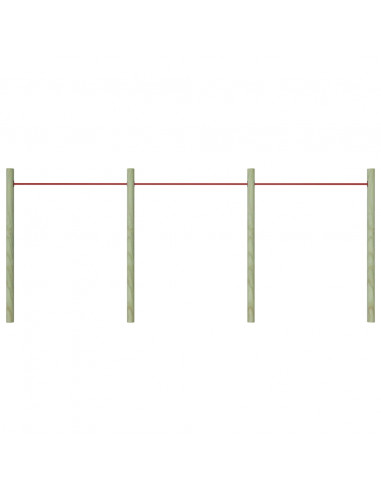 Sbarre da Gioco 3 pz 125 cm in Acciaio Rosso