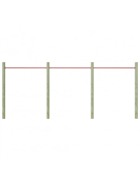 Sbarre da Gioco 3 pz 125 cm in Acciaio Rosso