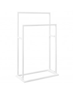Portasciugamani Autoportante Bianco 48x24x78,5 cm in Ferro 2