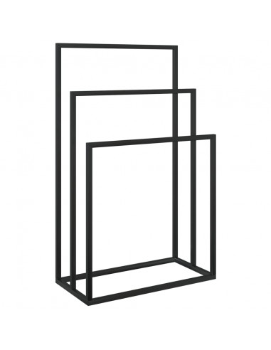 Portasciugamani da Pavimento Nero 48x24x79cm in Ferro