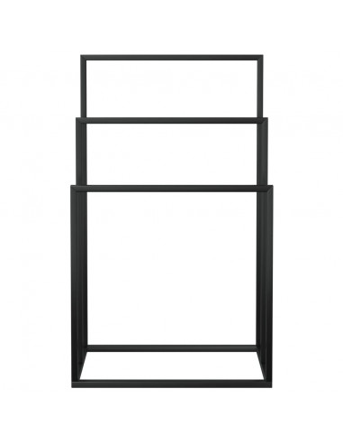 Portasciugamani da Pavimento Nero 48x24x79cm in Ferro