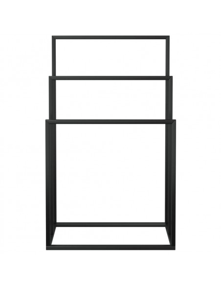 Portasciugamani da Pavimento Nero 48x24x79cm in Ferro