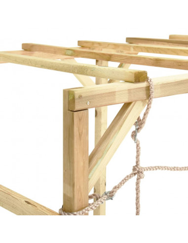 Struttura di Arrampicata 240x100x170cm Legno di Pino Impregnato