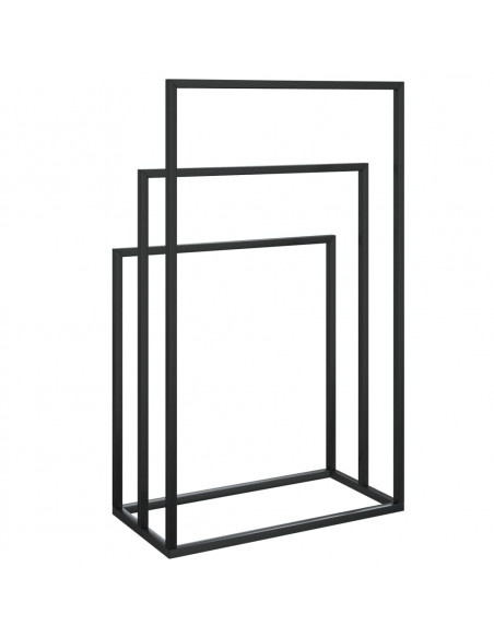 Portasciugamani da Pavimento Nero 48x24x79cm in Ferro