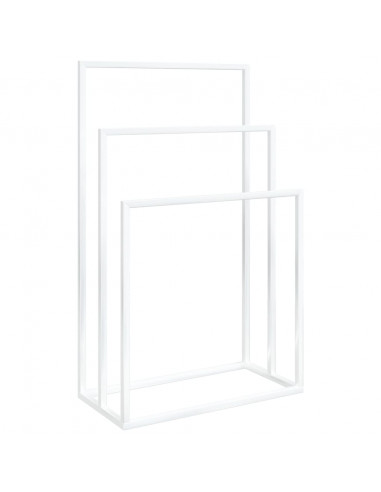 Portasciugamani da Pavimento Bianco 48x24x79cm in Ferro