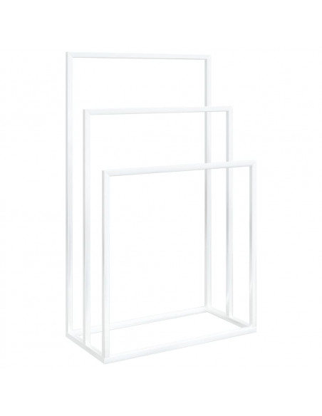 Portasciugamani da Pavimento Bianco 48x24x79cm in Ferro