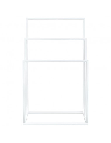Portasciugamani da Pavimento Bianco 48x24x79cm in Ferro