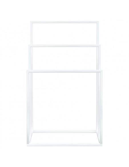 Portasciugamani da Pavimento Bianco 48x24x79cm in Ferro