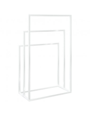 Portasciugamani da Pavimento Bianco 48x24x79cm in Ferro